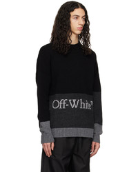 schwarzer und weißer Pullover mit einem Rundhalsausschnitt von Off-White
