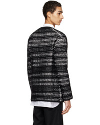 schwarzer und weißer Pullover mit einem Rundhalsausschnitt von Comme Des Garcons Homme Plus
