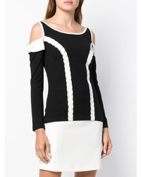 schwarzer und weißer Pullover mit einem Rundhalsausschnitt von Blumarine