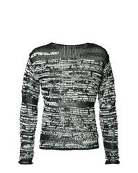 schwarzer und weißer Pullover mit einem Rundhalsausschnitt von Isabel Benenato