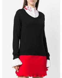 schwarzer und weißer Pullover mit einem Rundhalsausschnitt von Vivetta