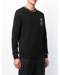 schwarzer und weißer Pullover mit einem Rundhalsausschnitt von Fred Perry X Art Comes First