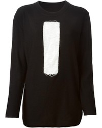 schwarzer und weißer Pullover mit einem Rundhalsausschnitt von Maison Martin Margiela