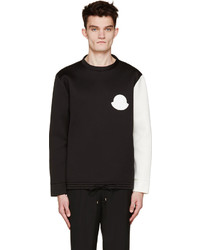 schwarzer und weißer Pullover mit einem Rundhalsausschnitt von Moncler Gamme Rouge