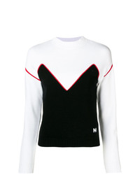 schwarzer und weißer Pullover mit einem Rundhalsausschnitt von MSGM