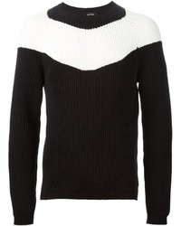 schwarzer und weißer Pullover mit einem Rundhalsausschnitt von No.21