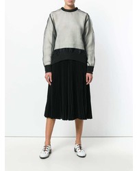 schwarzer und weißer Pullover mit einem Rundhalsausschnitt von Comme Des Garçons Noir Kei Ninomiya