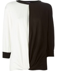 schwarzer und weißer Pullover mit einem Rundhalsausschnitt von Ungaro
