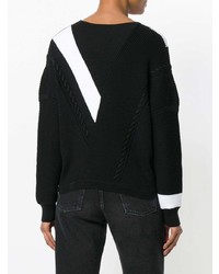 schwarzer und weißer Pullover mit einem V-Ausschnitt von Rag & Bone