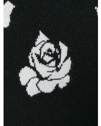 schwarzer und weißer Rollkragenpullover mit Blumenmuster von Blugirl