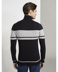 schwarzer und weißer Rollkragenpullover von Tom Tailor