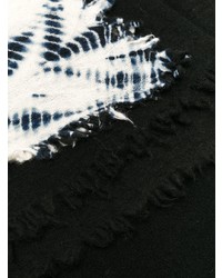 schwarzer und weißer Mit Batikmuster Schal von Suzusan