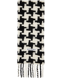 schwarzer und weißer Schal mit Hahnentritt-Muster von Acne Studios