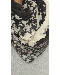 schwarzer und weißer Schal mit Hahnentritt-Muster von Evans