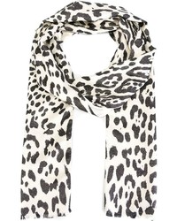 schwarzer und weißer Schal mit Leopardenmuster von Haider Ackermann
