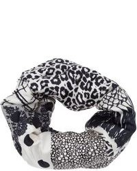 schwarzer und weißer Schal mit Leopardenmuster von Pierre Louis Mascia