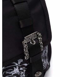 schwarzer und weißer Segeltuch Rucksack von VERSACE JEANS COUTURE