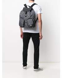 schwarzer und weißer Segeltuch Rucksack von VERSACE JEANS COUTURE