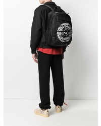 schwarzer und weißer Segeltuch Rucksack von VERSACE JEANS COUTURE