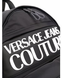 schwarzer und weißer Segeltuch Rucksack von VERSACE JEANS COUTURE