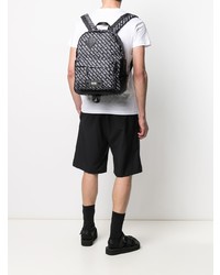 schwarzer und weißer Segeltuch Rucksack von VERSACE JEANS COUTURE