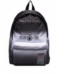 schwarzer und weißer Segeltuch Rucksack von VERSACE JEANS COUTURE