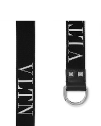 schwarzer und weißer Segeltuchgürtel von Valentino