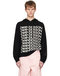 schwarzer und weißer Strick Pullover mit einem Kapuze von JW Anderson