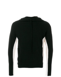 schwarzer und weißer Strick Pullover mit einem Kapuze von Unconditional