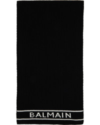 schwarzer und weißer Strick Schal von Balmain