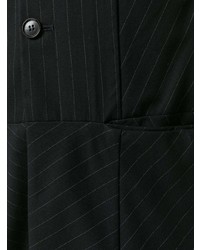 schwarzer vertikal gestreifter ärmelloser Mantel von Comme Des Garçons Vintage