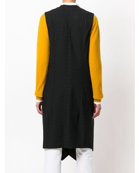schwarzer vertikal gestreifter ärmelloser Mantel von Comme Des Garçons Vintage