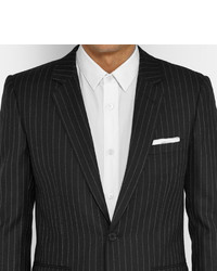 schwarzer vertikal gestreifter Anzug von Saint Laurent