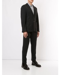 schwarzer vertikal gestreifter Anzug von Corneliani