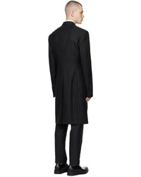 schwarzer vertikal gestreifter Mantel von Dries Van Noten