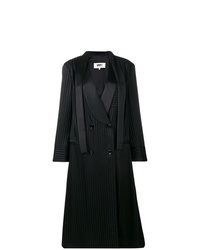 schwarzer vertikal gestreifter Mantel von MM6 MAISON MARGIELA