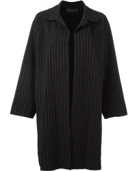 schwarzer vertikal gestreifter Mantel von Norma Kamali