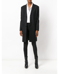 schwarzer vertikal gestreifter Mantel von Saint Laurent