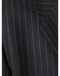 schwarzer vertikal gestreifter Mantel von Saint Laurent