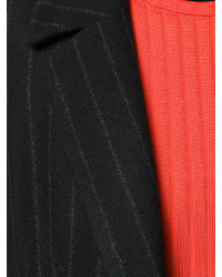 schwarzer vertikal gestreifter Mantel von MM6 MAISON MARGIELA