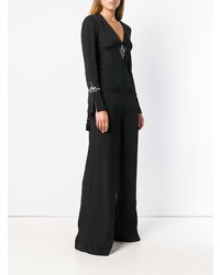 schwarzer verzierter Jumpsuit von Alberta Ferretti