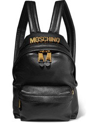schwarzer verzierter Leder Rucksack von Moschino