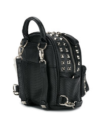 schwarzer verzierter Leder Rucksack von Philipp Plein