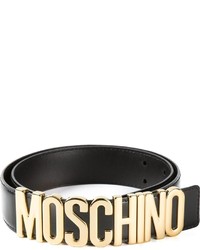 schwarzer verzierter Leder Taillengürtel von Moschino