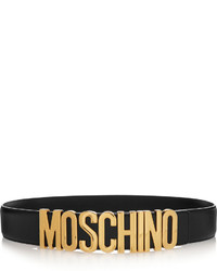 schwarzer verzierter Leder Taillengürtel von Moschino