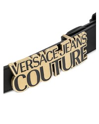 schwarzer verzierter Ledergürtel von VERSACE JEANS COUTURE