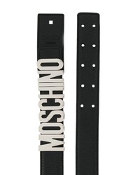 schwarzer verzierter Ledergürtel von Moschino