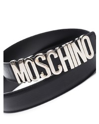 schwarzer verzierter Ledergürtel von Moschino