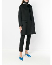 schwarzer verzierter Mantel von Prada