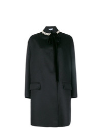 schwarzer verzierter Mantel von Prada